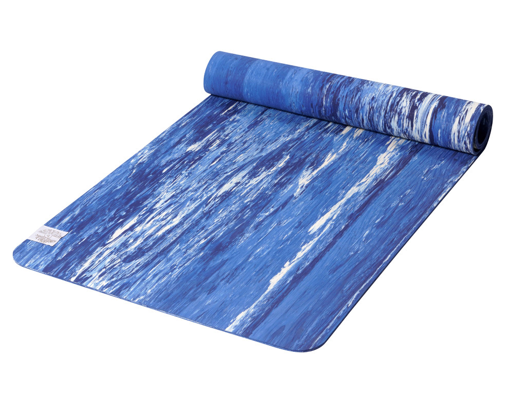 Tapis de Yoga Natural Mat 5mm 185 cm x 65 cm x 5 mm - Bleu et Blanc