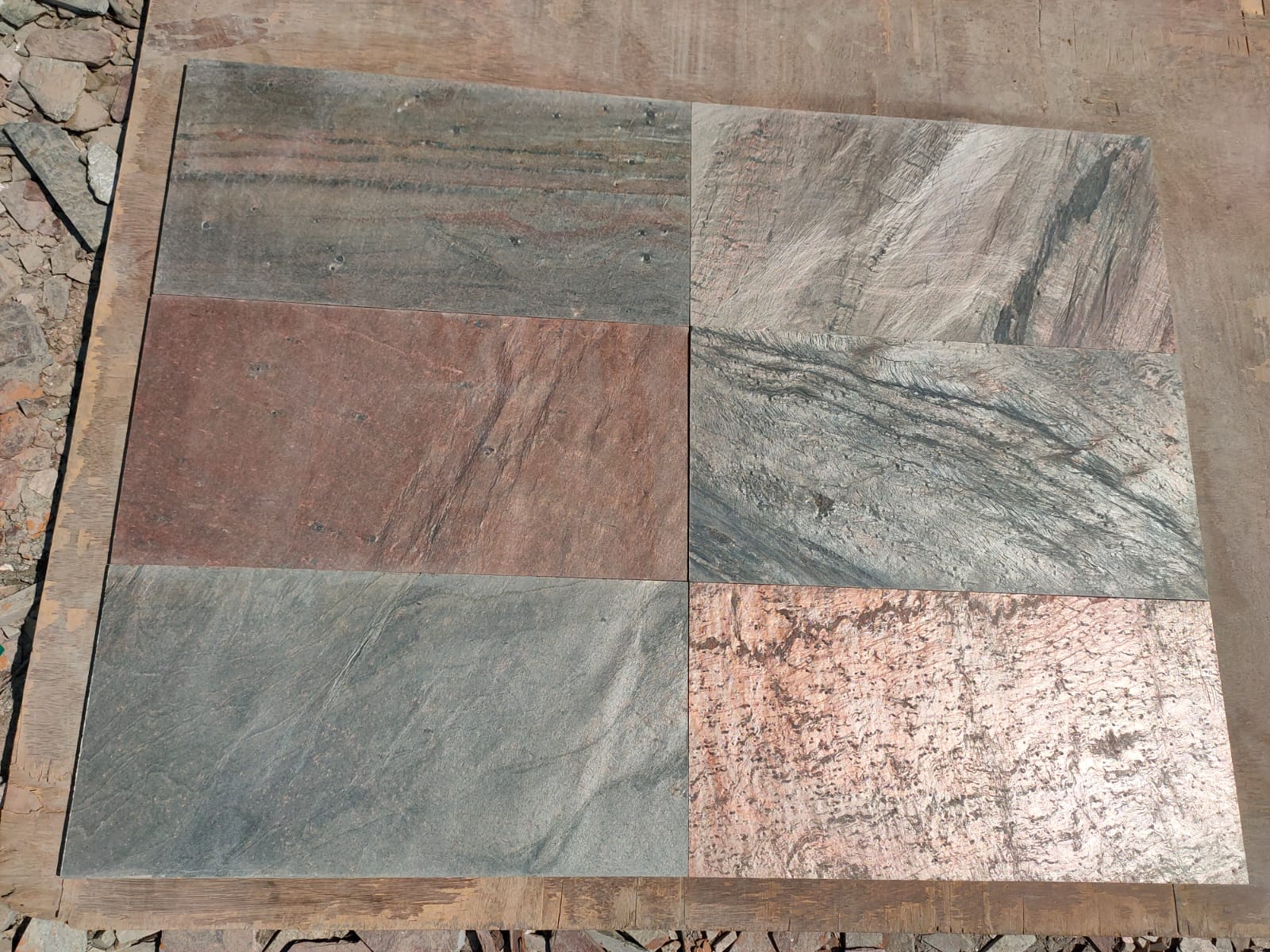 Copper Polished Stone Tiles Set