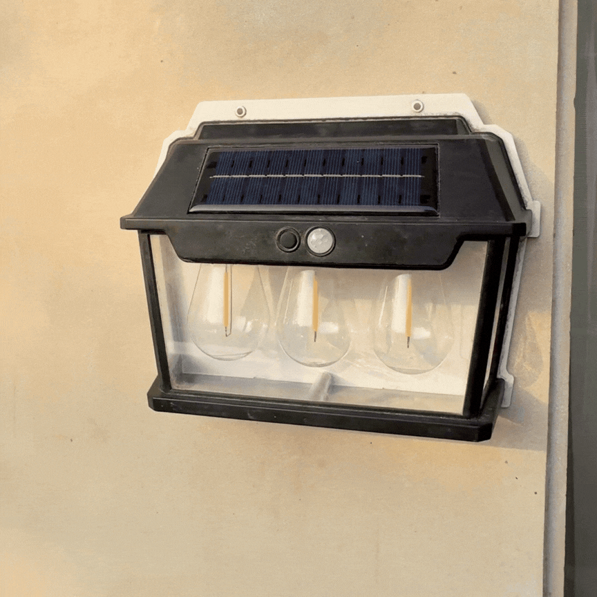 ARKAIA Solar Motion Sensor Wall Light – 3 LED Bulbs