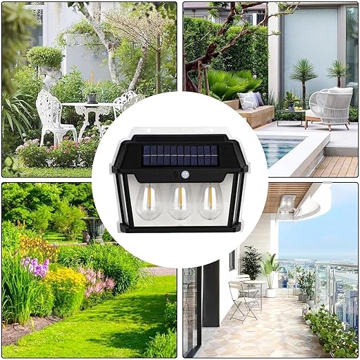 ARKAIA Solar Motion Sensor Wall Light – 3 LED Bulbs