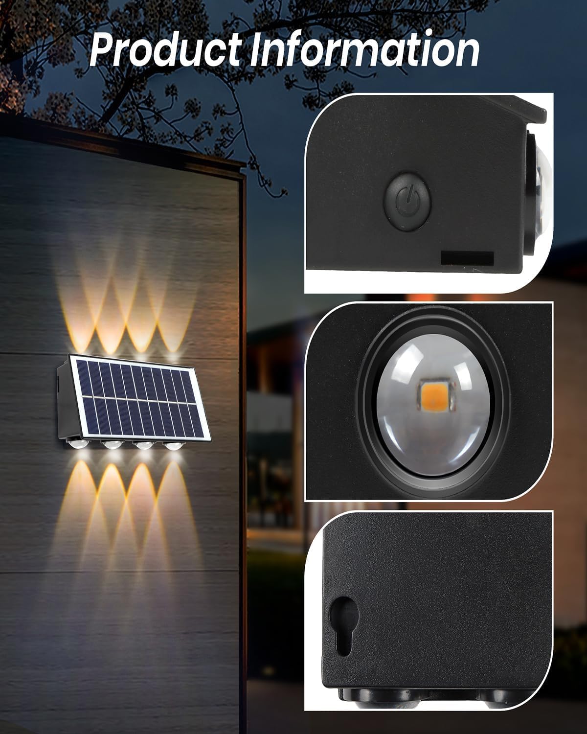 ARKAIA Solar Up Down 8 LED Wall Light