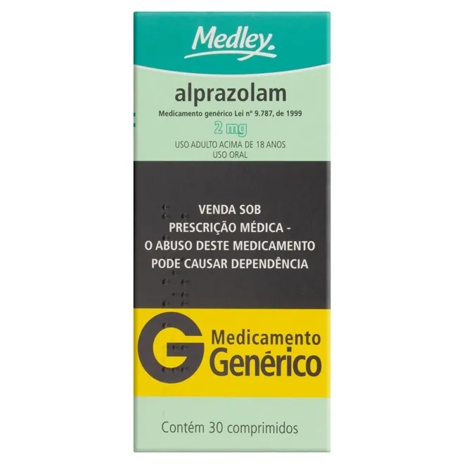 Alprazolam 2mg (apresentação de 30 comprimidos)