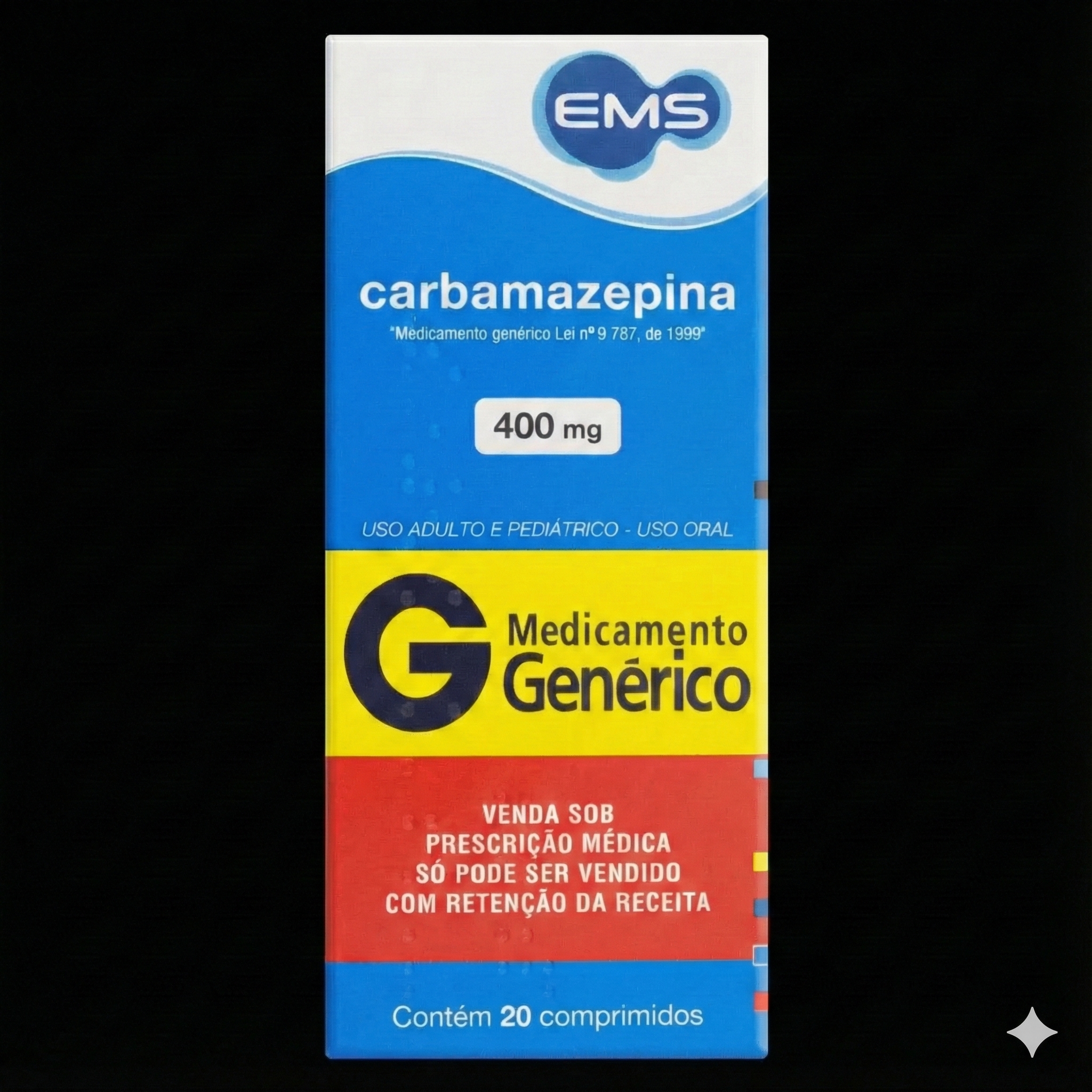 Carbamazepina 400mg 20 comprimidos
