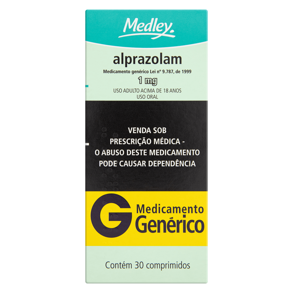 Alprazolam 1mg com 30 comprimidos