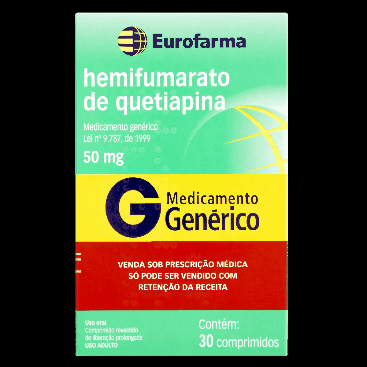 Quetiapina 50mg 30 Comprimidos