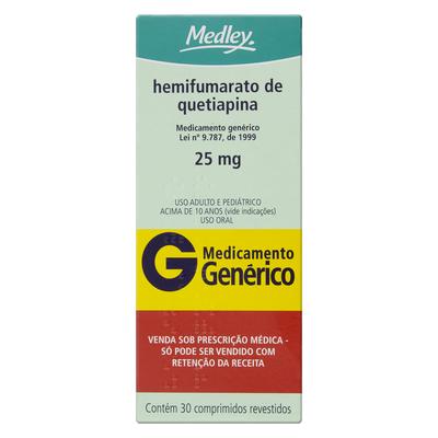 Quetiapina 25mg 30 Comprimidos