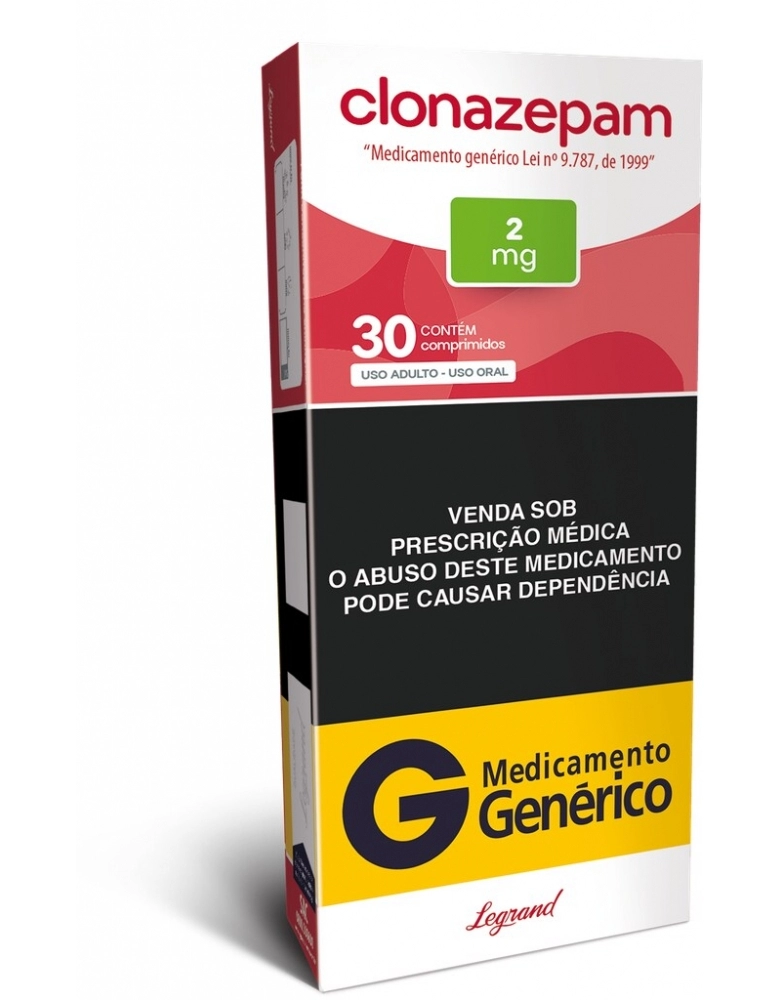 Clonazepam 2mg apresentação de 30 comprimidos (Promoção levando 3 caixas)
