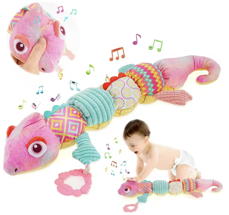 Colorful Musical Chameleon Plush Toy