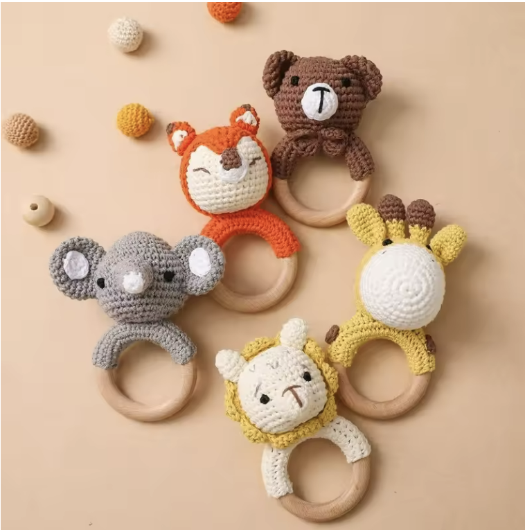 Handmade Animal Baby Rattles