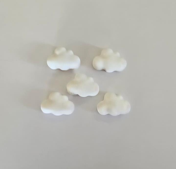 White cloud fondant cake decorations