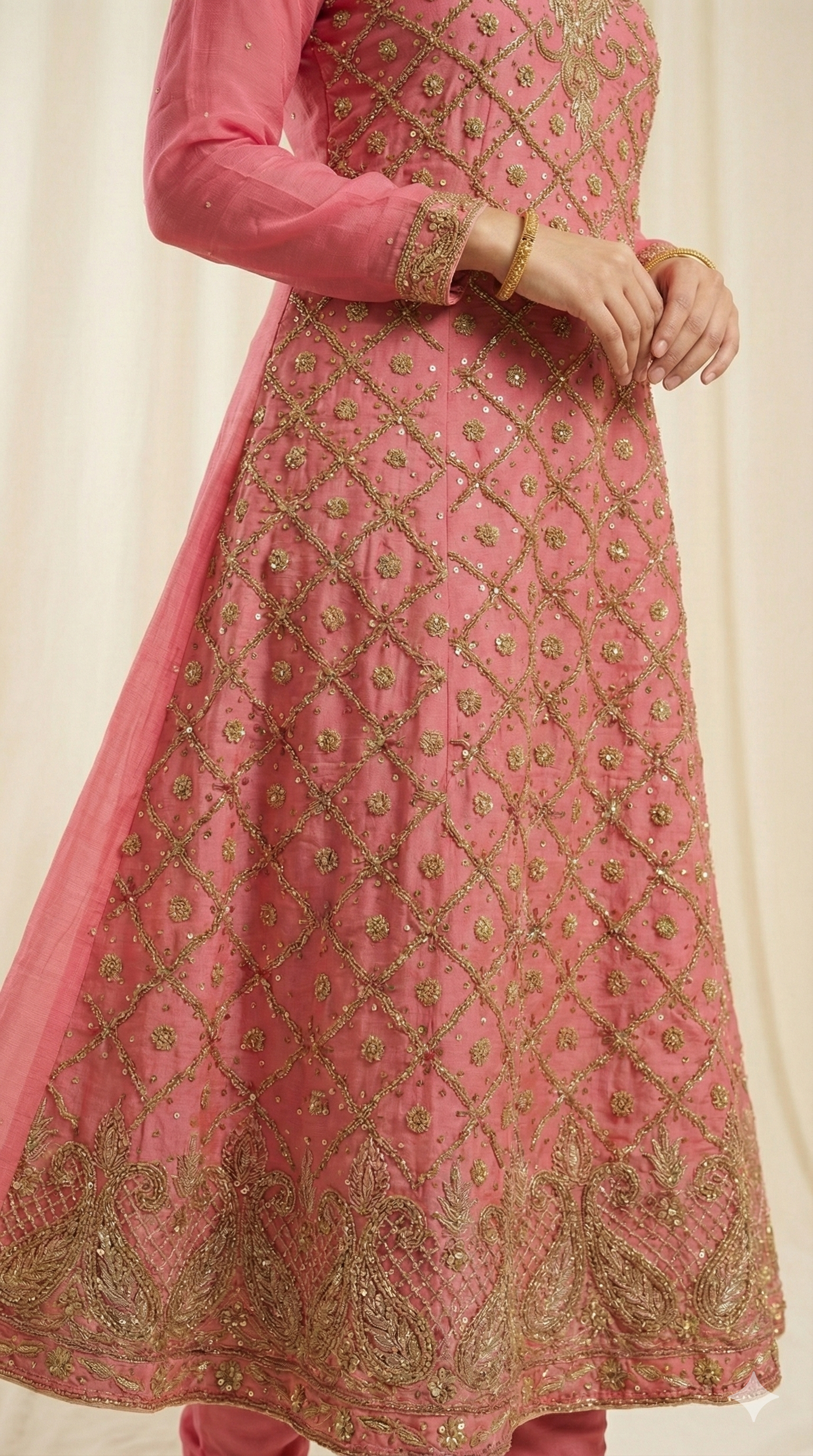 Embroidered Pink Anarkali Dress