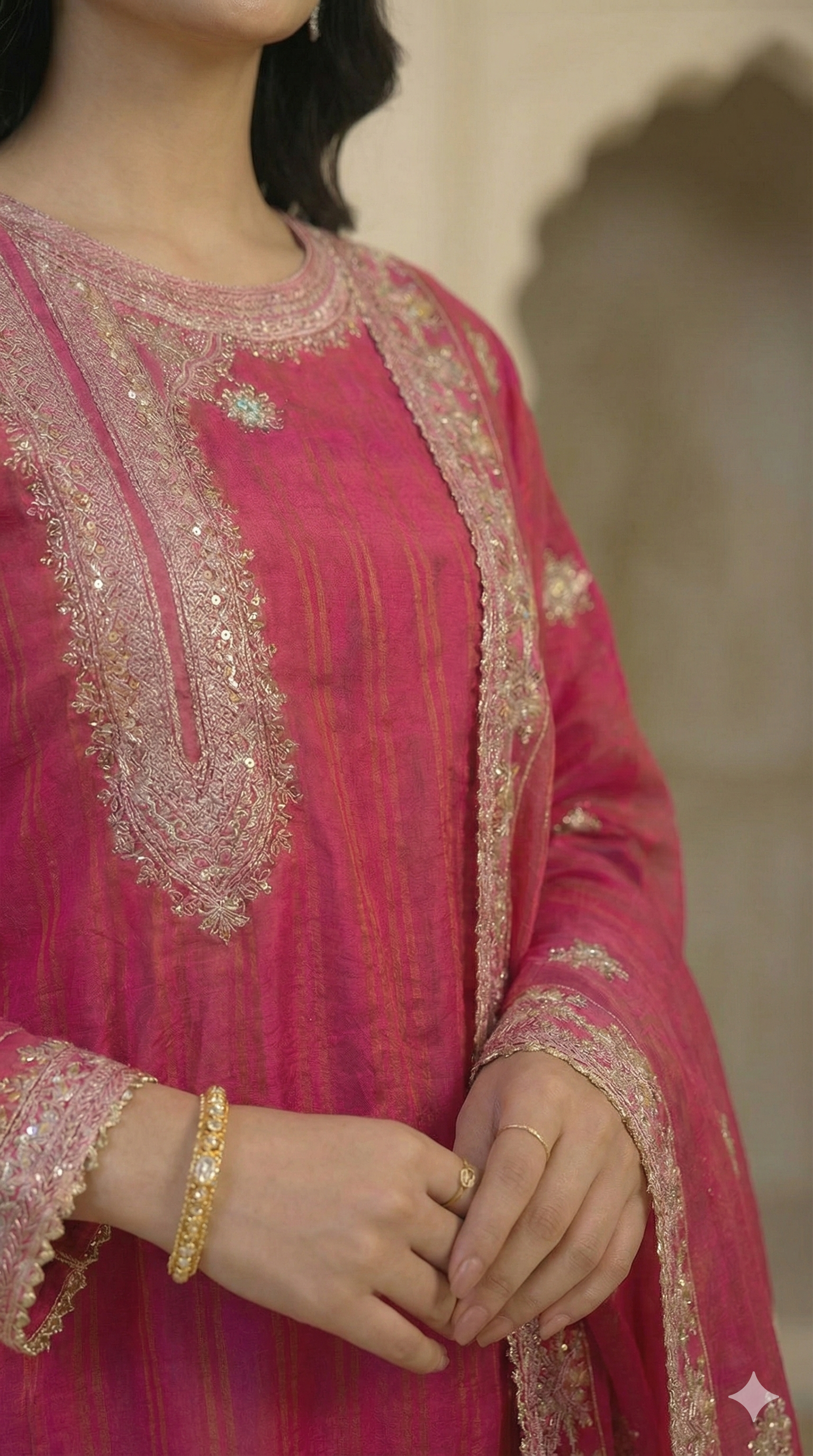 Embroidered Pink Traditional Dress