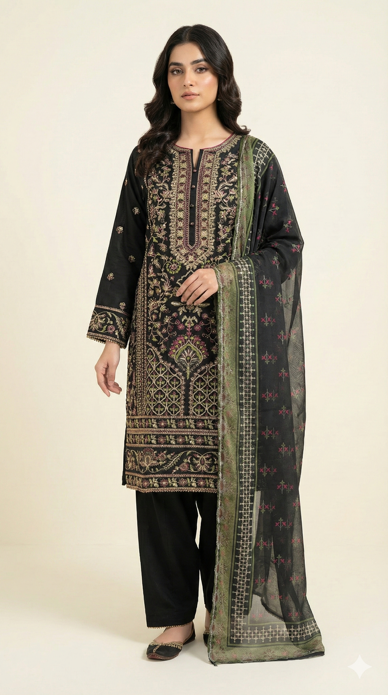 Embroidered Black Pakistani Suit