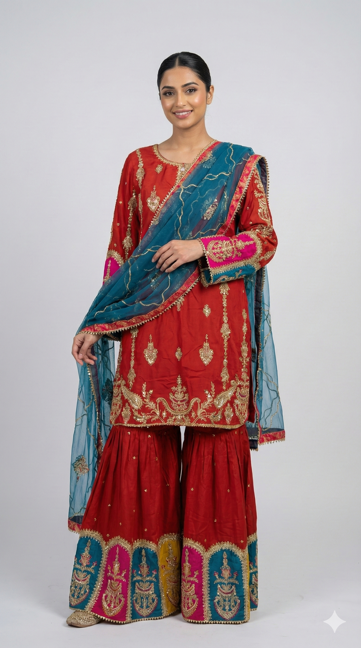 Traditional Embroidered Pakistani Outfit