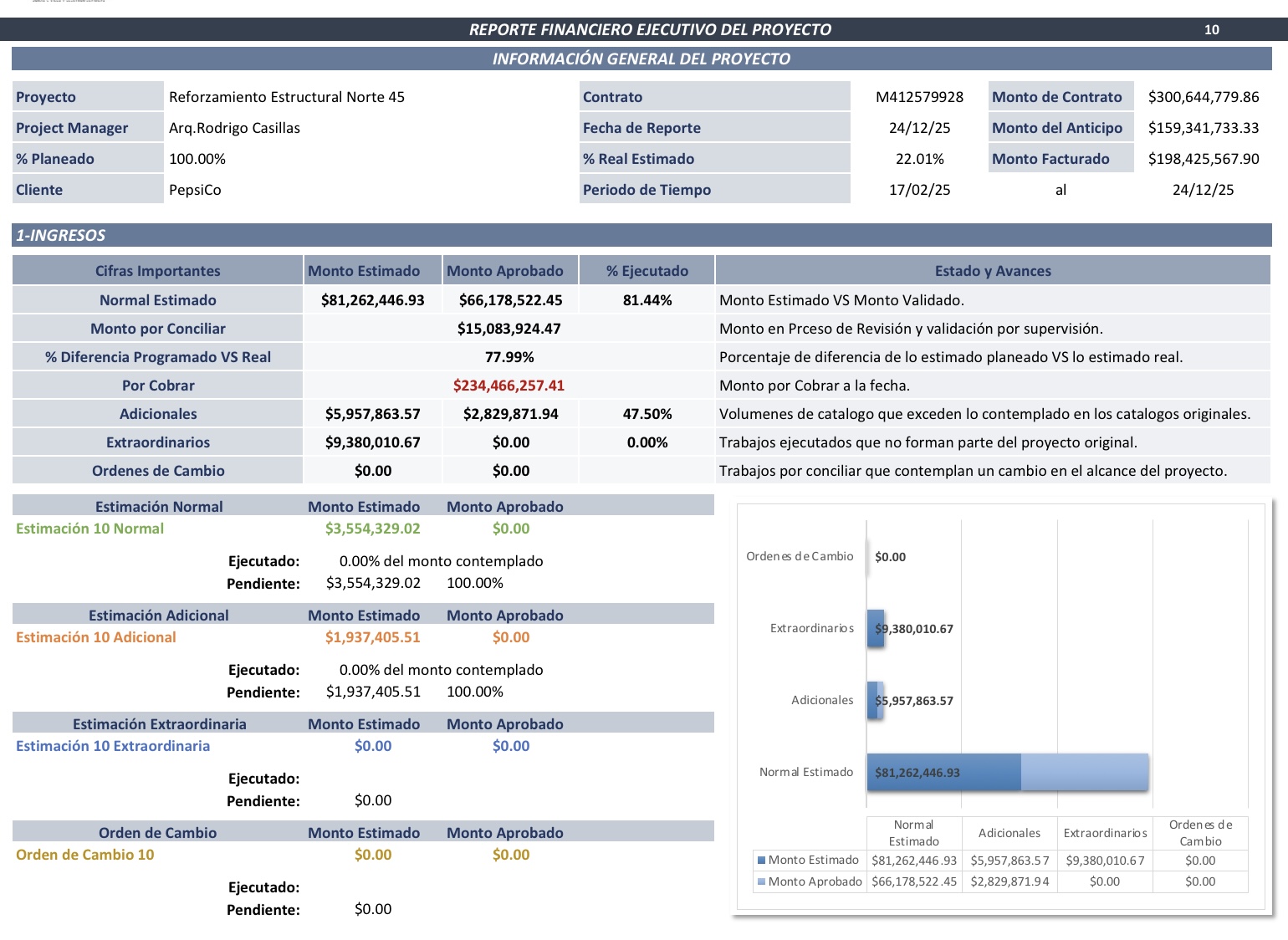 Executive Financial Report for Project