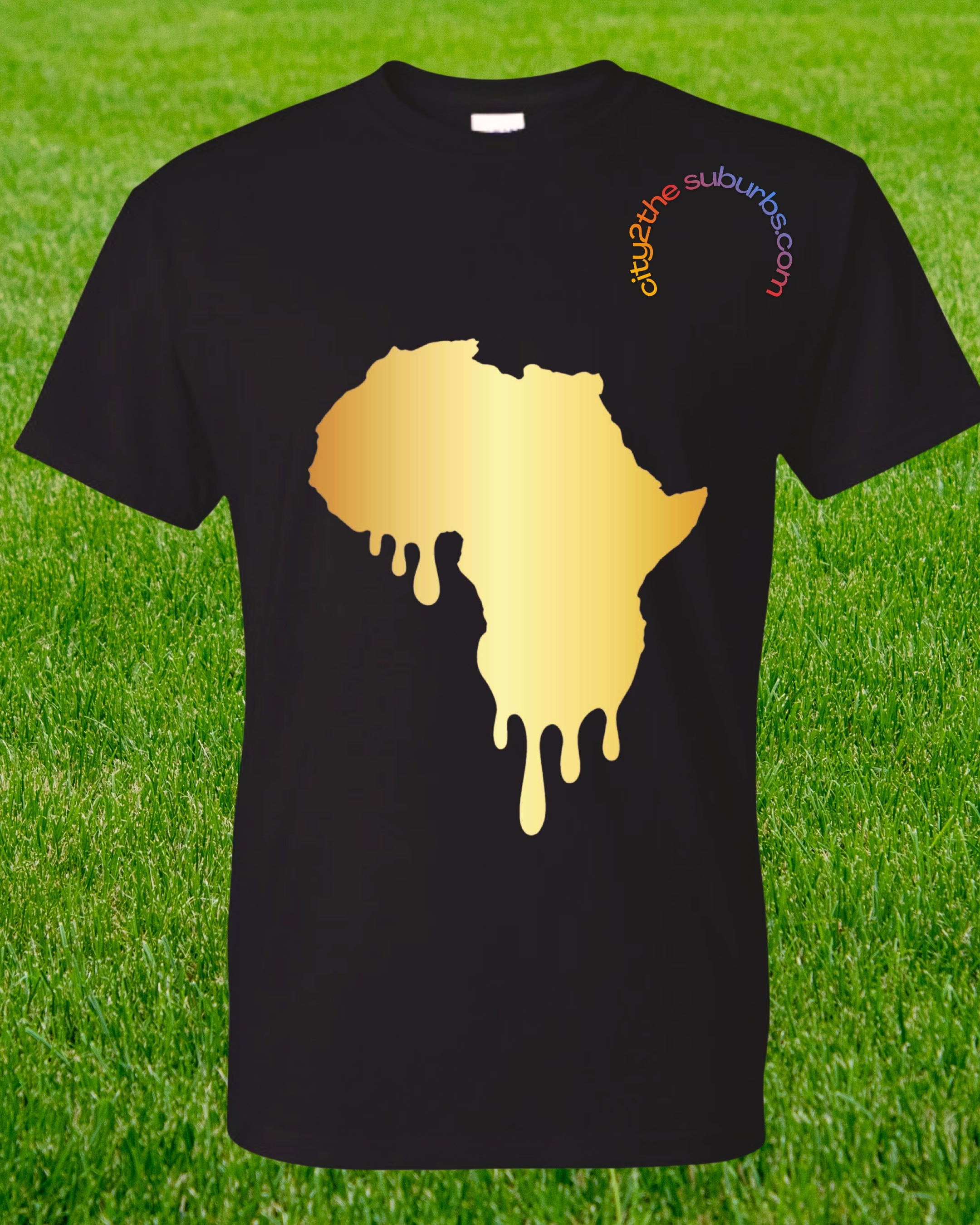 Gold Africa Drip T-Shirt