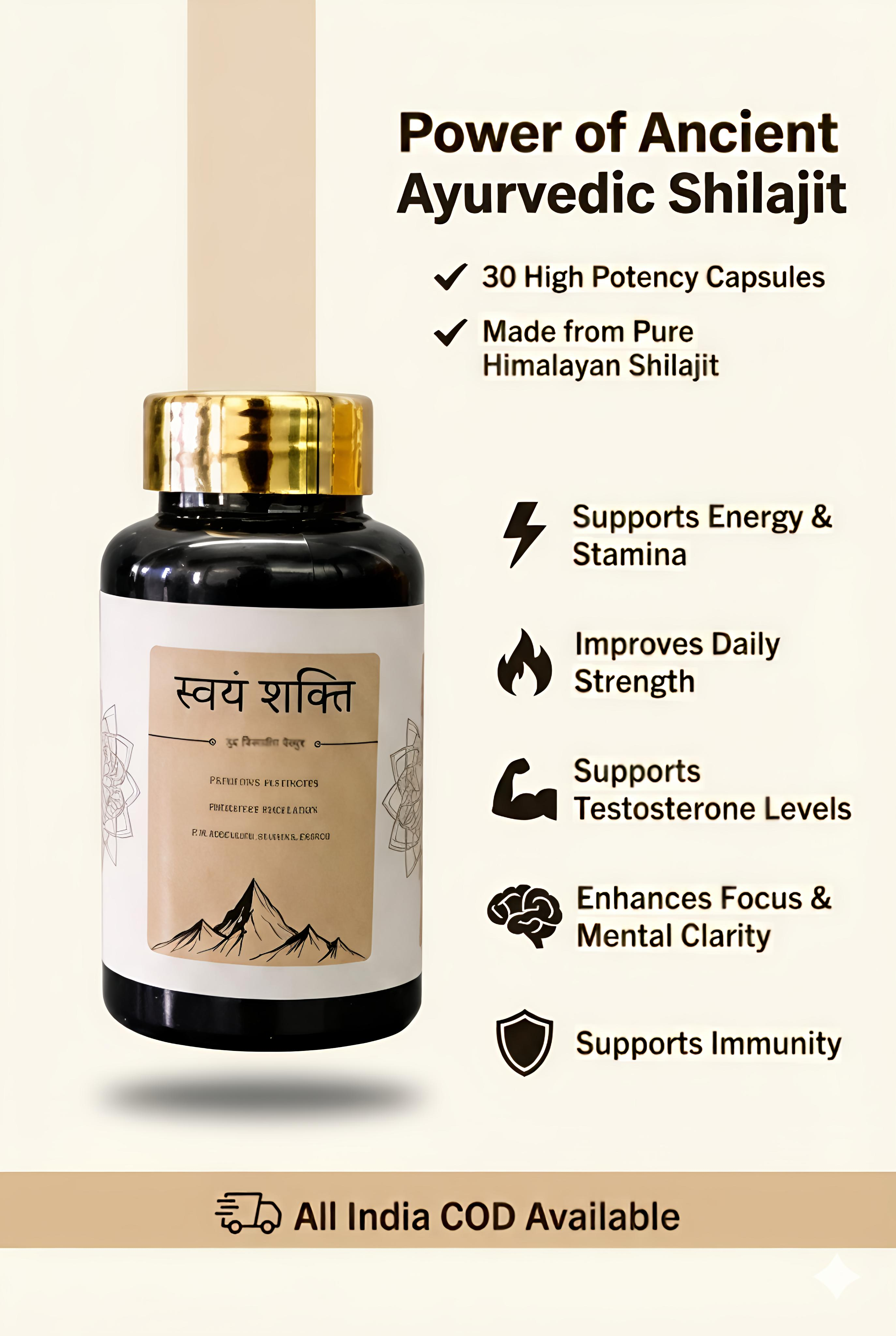 Swayamshakti Pure Shilajit Capsules (30 Capsules)