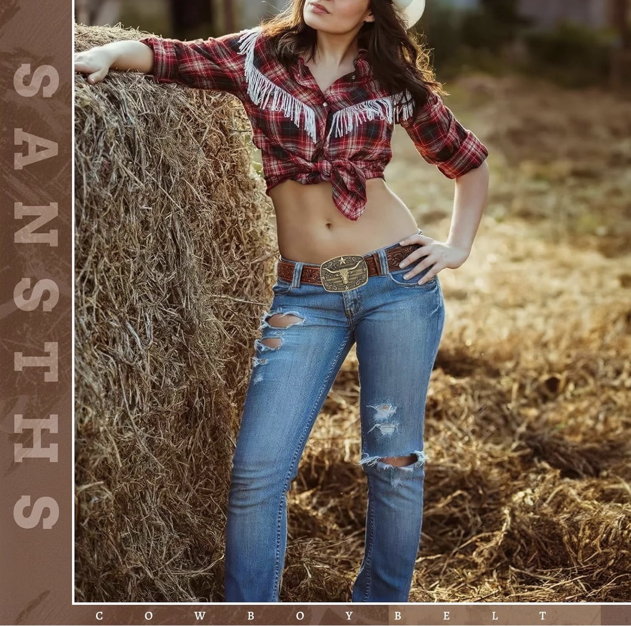 WESTERN COWBOY BELTS FOR MAN WOMAN, 