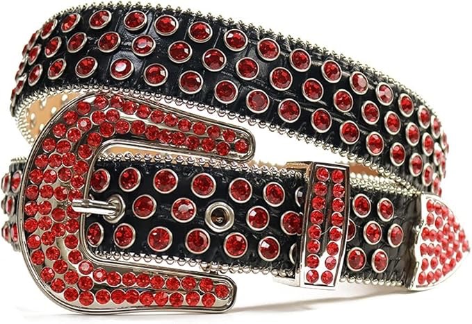 COWGIRL COWBOY WESTERN RHINESTONES BELT REMOVABLE BUCKLE DIAMOND STUDDED FOR WOMEN MEN