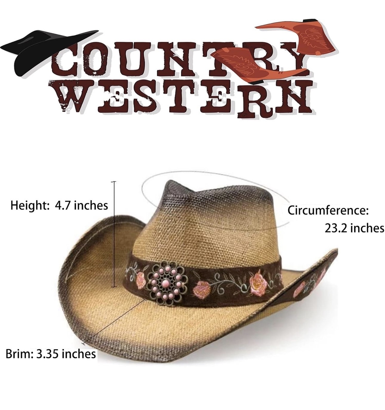 COUNTRY WESTERN COWGIRL HAT