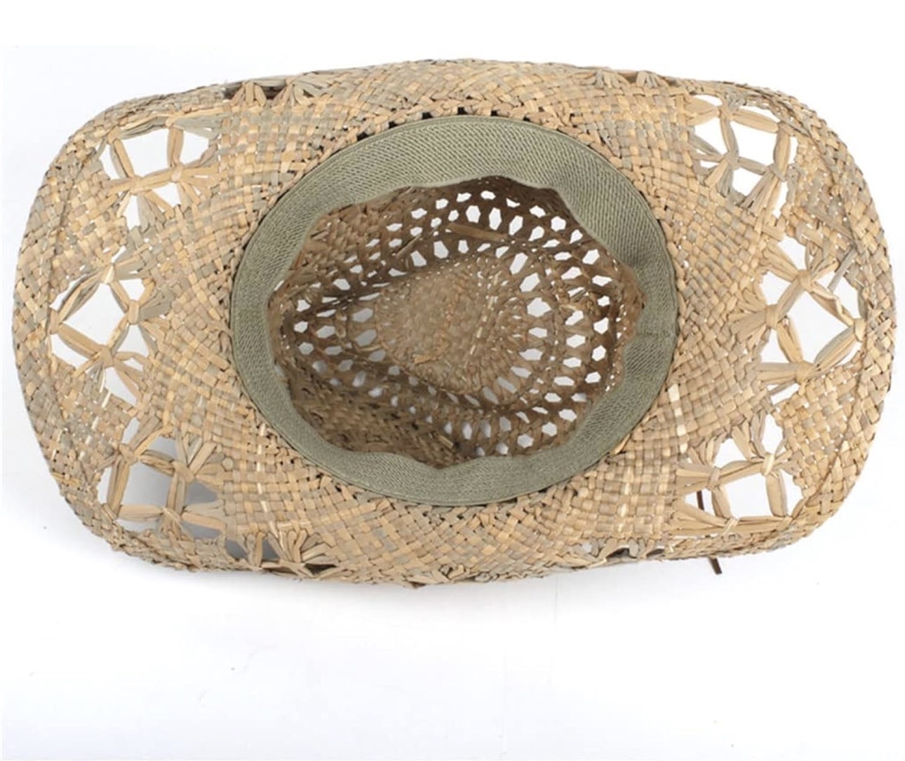 HANDWOVEN NATURAL STRAW COWBOY HAT