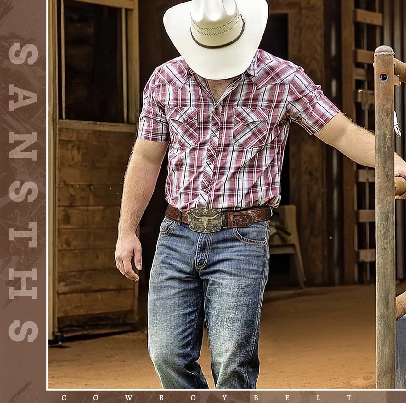 WESTERN COWBOY BELTS FOR MAN WOMAN, 