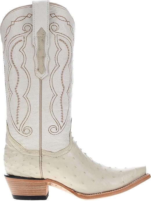 VACCARI WOMEN’S FULL QUILL OSTRICH COWGIRL BOOTS SNIP TOE