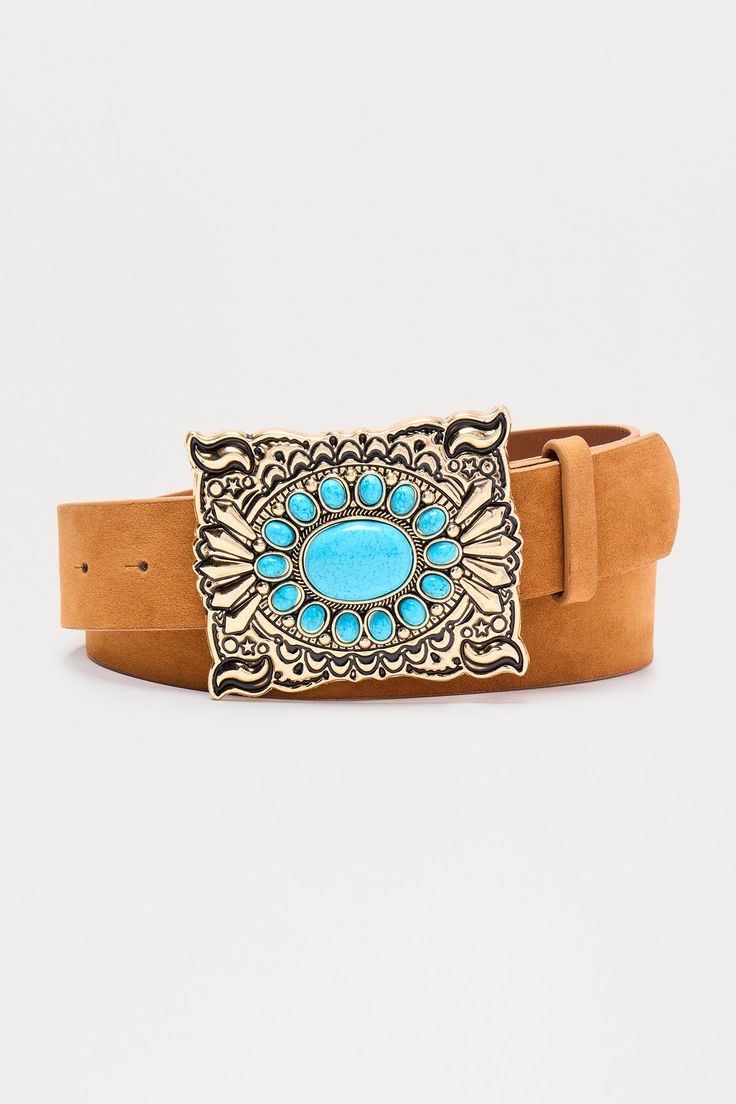 WOMEN'S BOHO WEST BELT IN BROWN