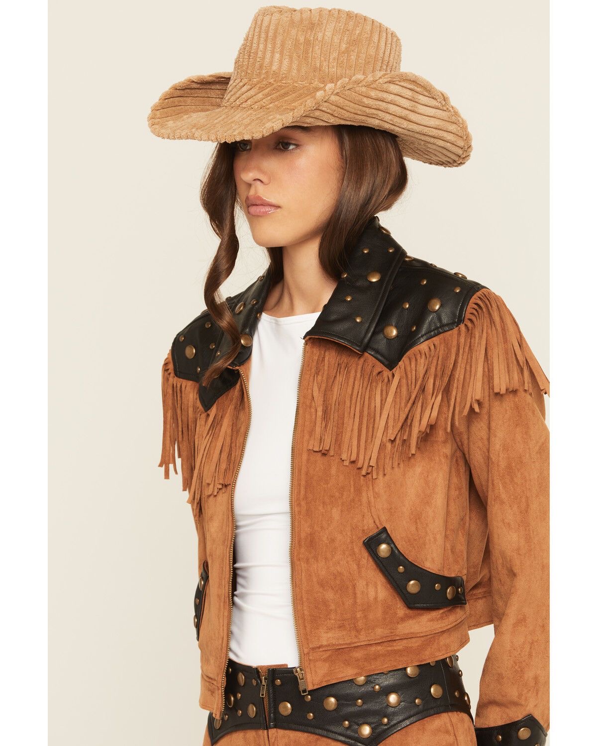 SHOW ME YOUR MUMU WOMEN’S WILSON FAUX SUEDE FRINGE JACKET