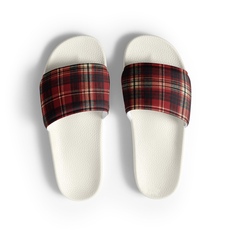 Women's Slides - Flannel, Red