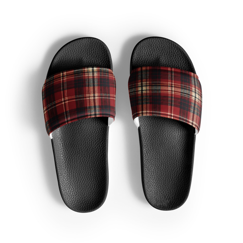 Women's Slides - Flannel, Red