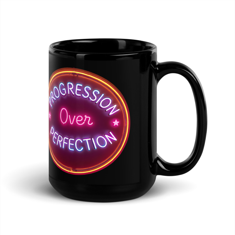 Progression Over Perfection, Mug