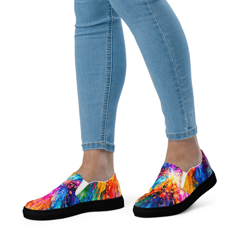 Women's Shoes, Slip-On's - Paint Splatter