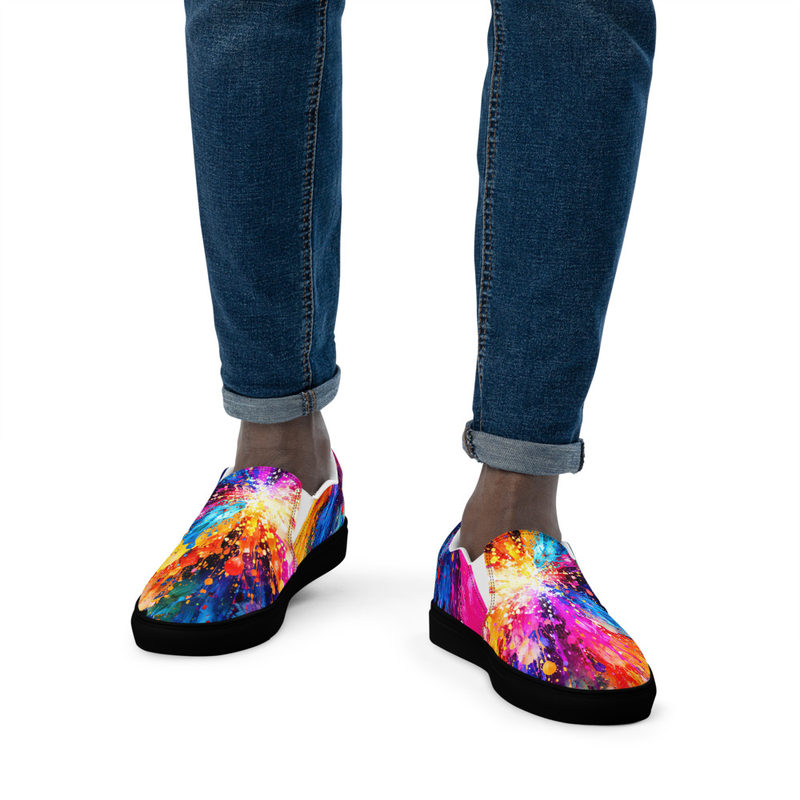 Men's Shoes, Slip-On's - Paint Splatter
