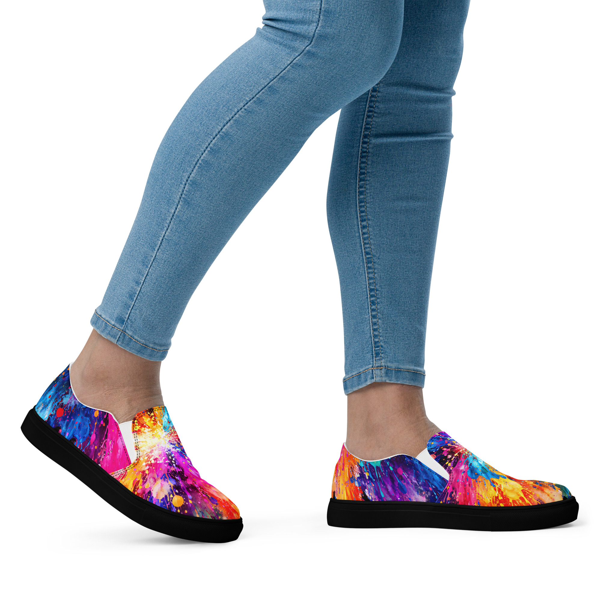 Women's Shoes, Slip-On's - Paint Splatter