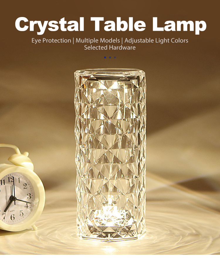 Crystal Table Lamp with Remote Control
