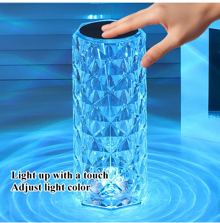 Crystal Table Lamp with Remote Control