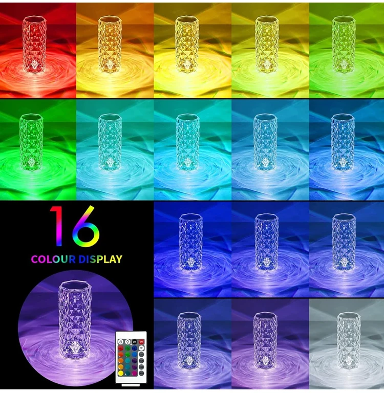 Crystal Table Lamp with Remote Control