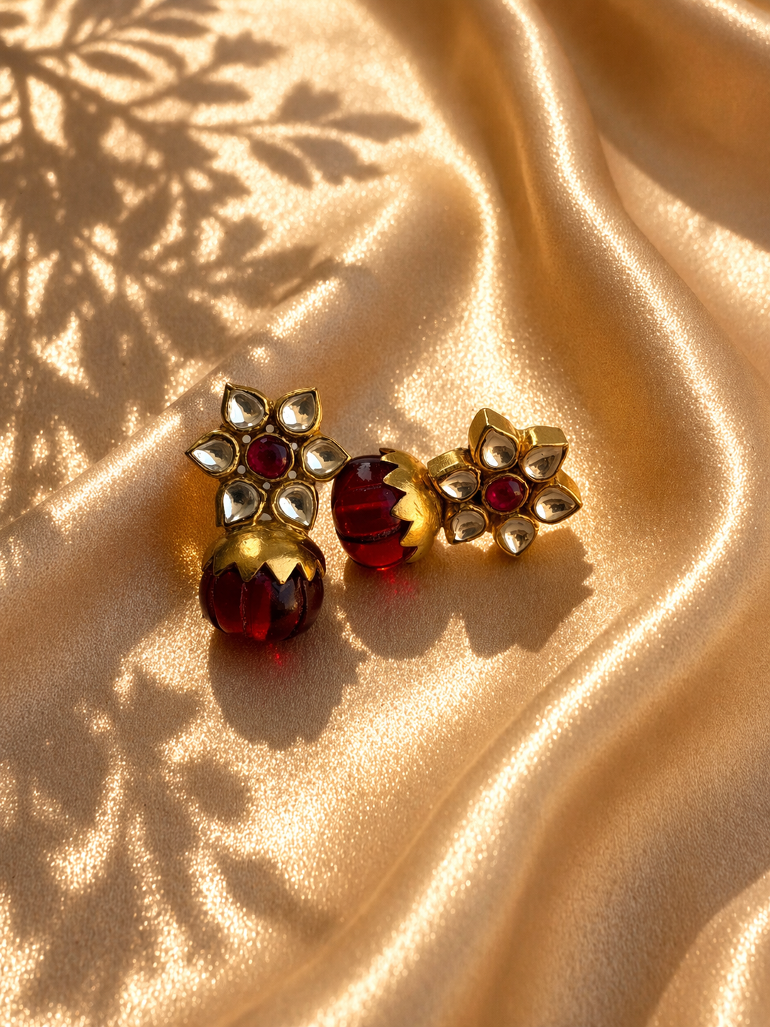 Traditional Kundan Studs - 925 Silver