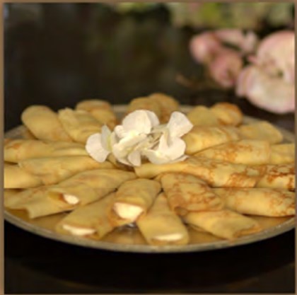 Party Platter 20 Fresh Blintzes + XL Ice Coffee