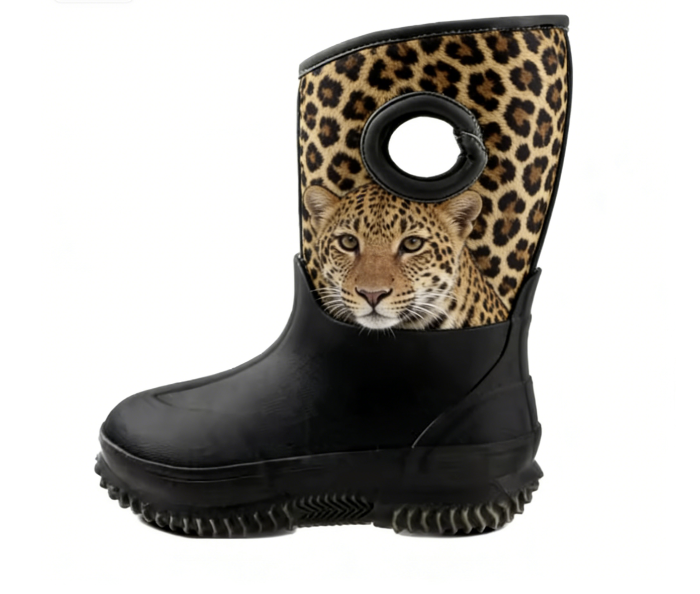 Leopard Print Kids’ Waterproof Boot