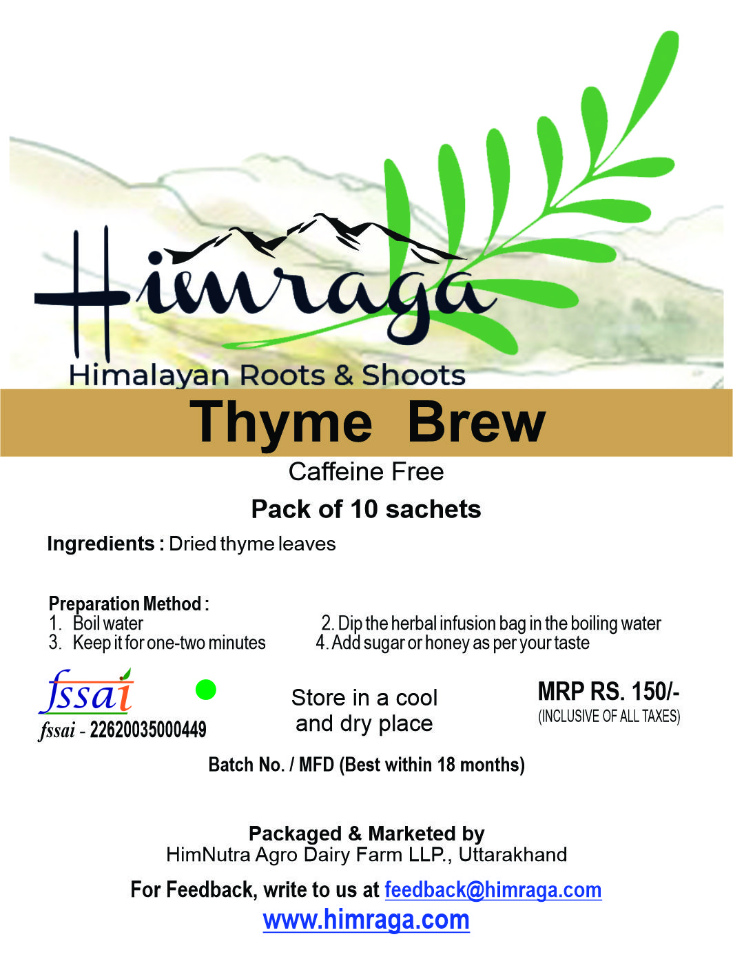 Himraga Thyme Brew Sachets