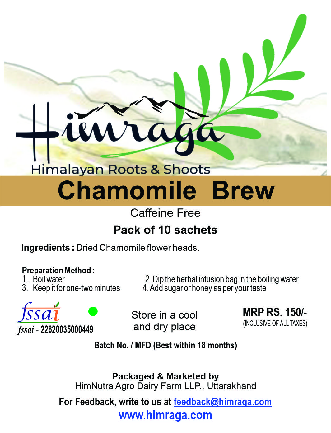 Himraga Chamomile Brew Sachets