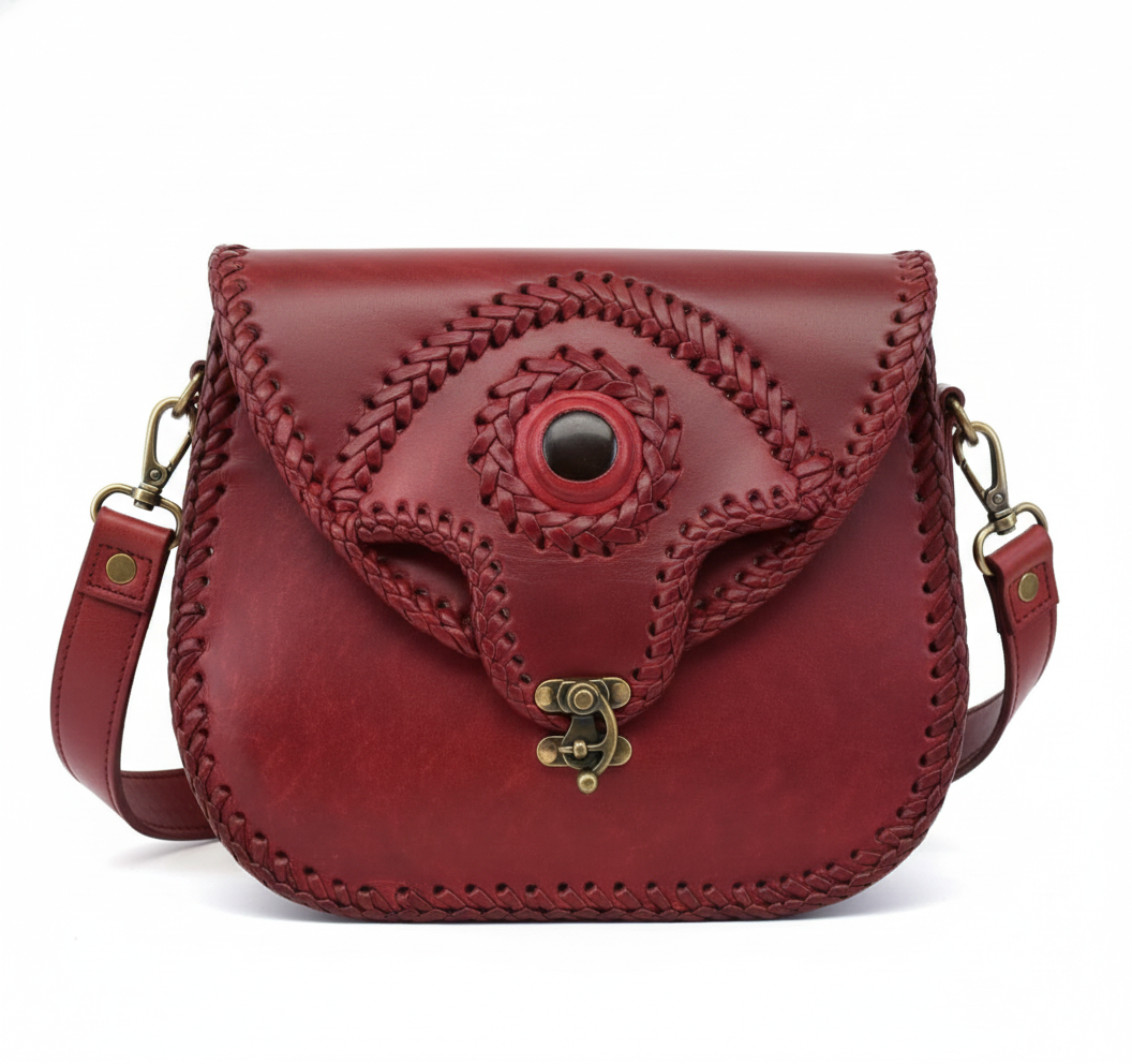 Elegant Burgundy Leather Shoulder Bag