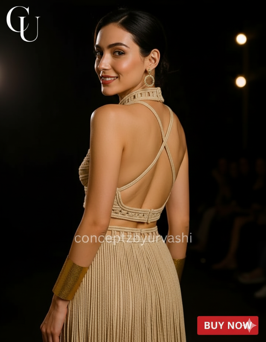 Handcrafted Macrame Halter Crop Top