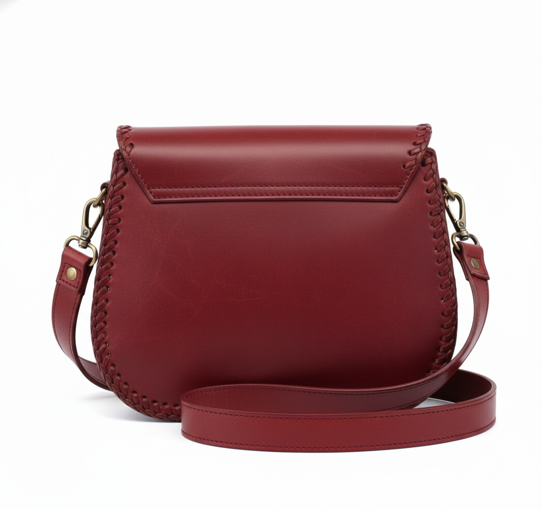 Elegant Burgundy Leather Shoulder Bag