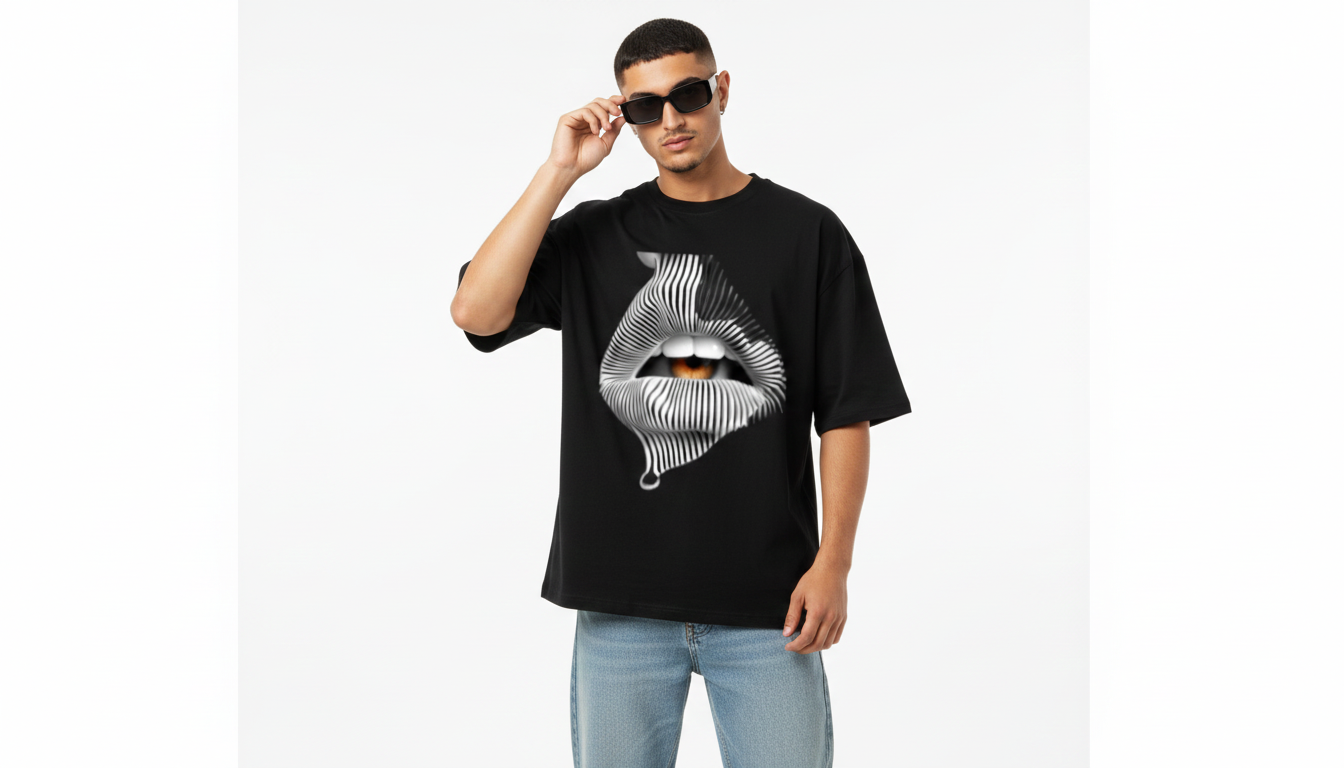 Graphic Lip Print T-Shirt