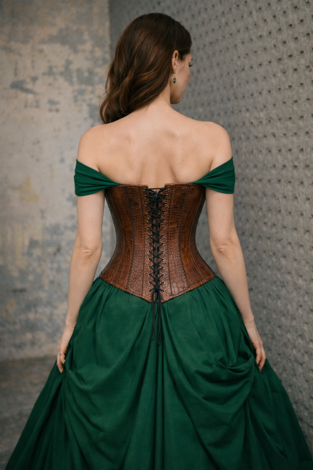 Vintage Brown Leather Corset