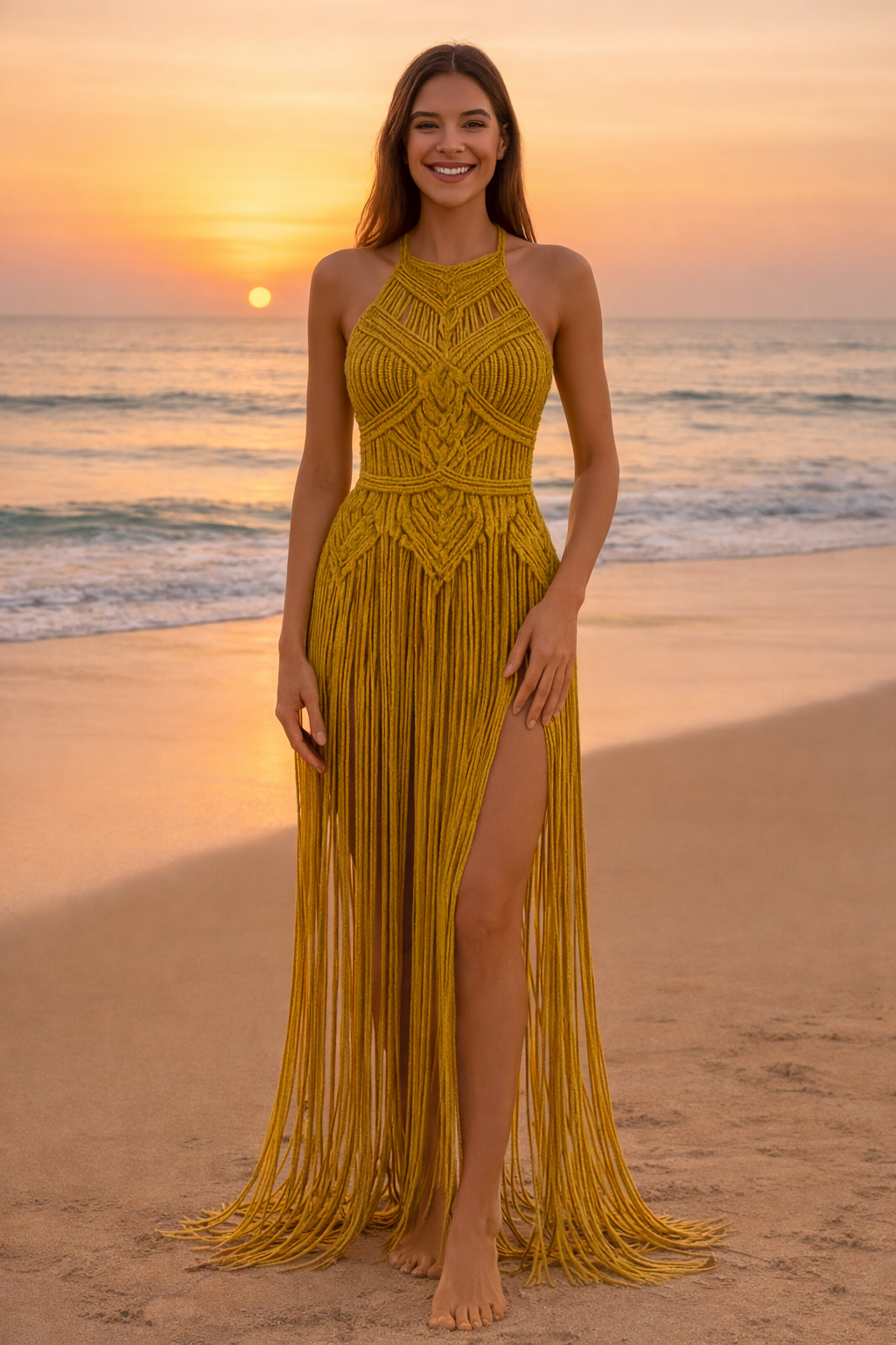 Elegant Fringe Maxi Dress