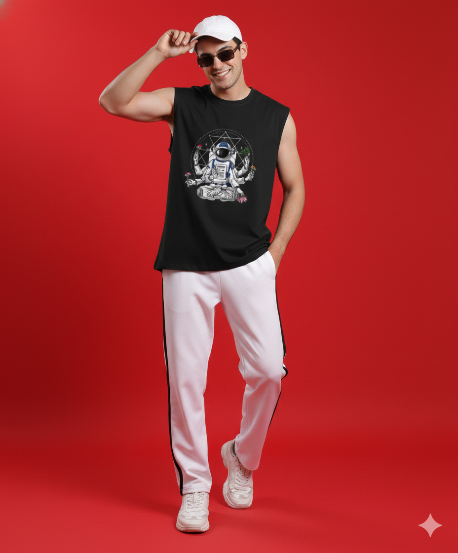 Astronaut Yoga Graphic Tank Top